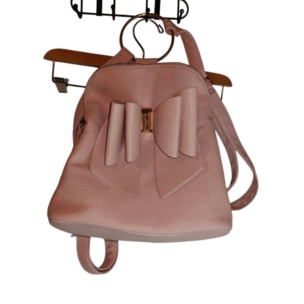 Crossi Rose Pink Faux Leather Backpack Bag